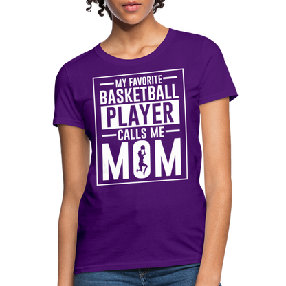 My Favorite Basketball Player Call Me Mom T-Shirt - purple