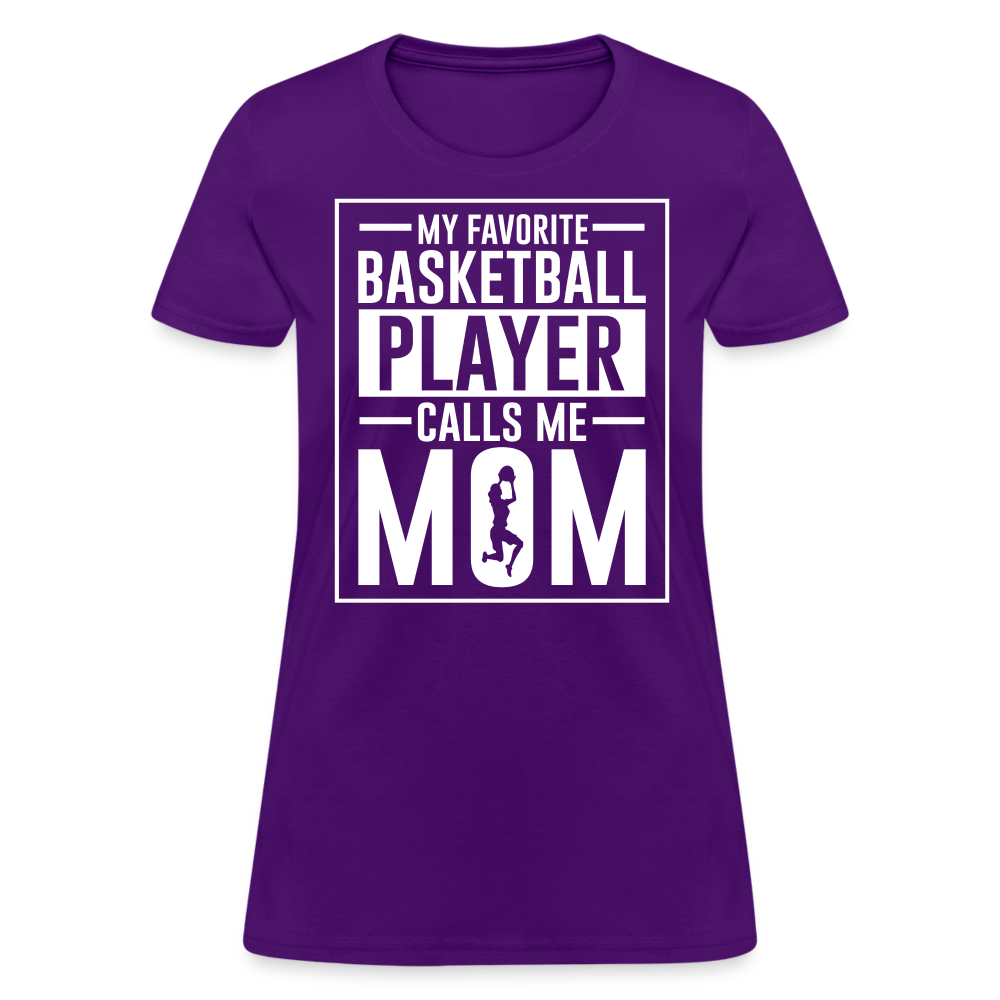 My Favorite Basketball Player Call Me Mom T-Shirt - purple