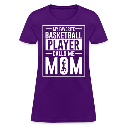 My Favorite Basketball Player Call Me Mom T-Shirt - purple