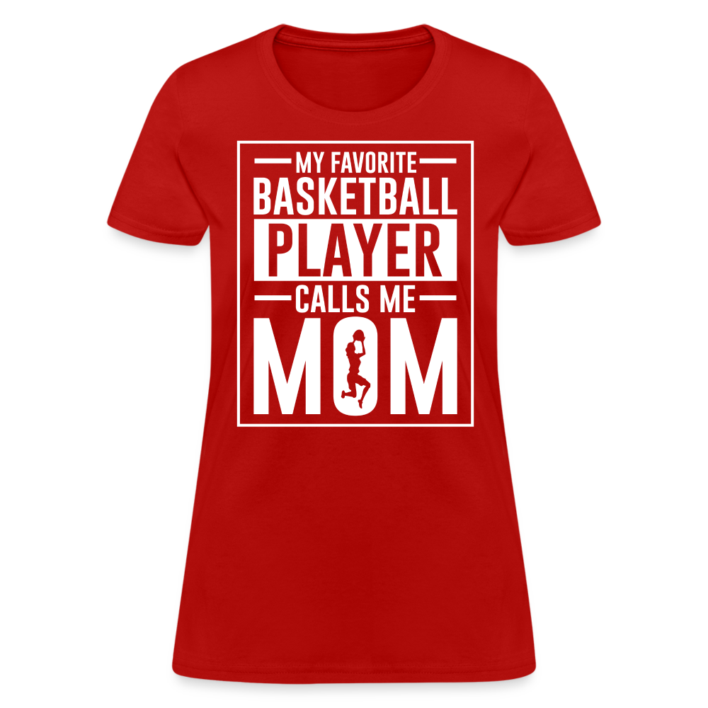 My Favorite Basketball Player Call Me Mom T-Shirt - red