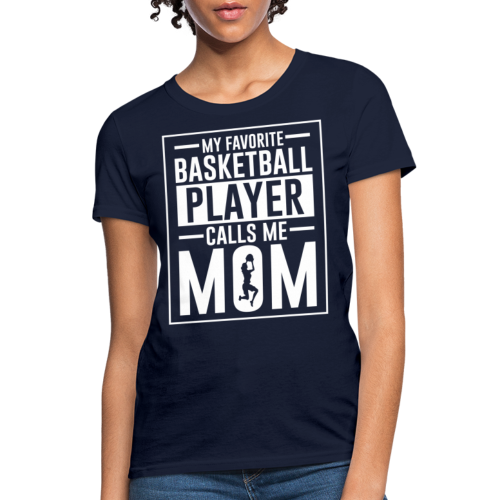 My Favorite Basketball Player Call Me Mom T-Shirt - navy