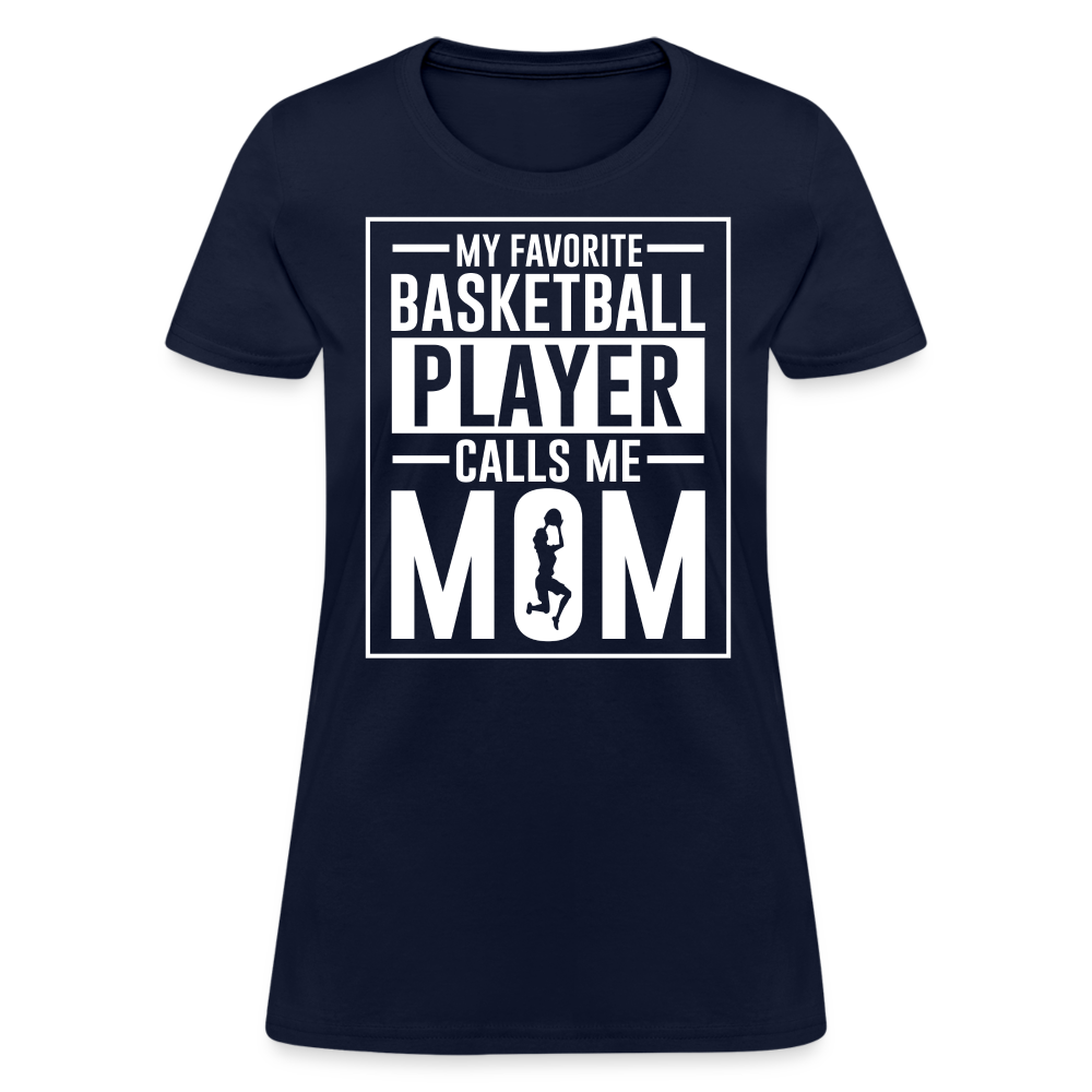 My Favorite Basketball Player Call Me Mom T-Shirt - navy