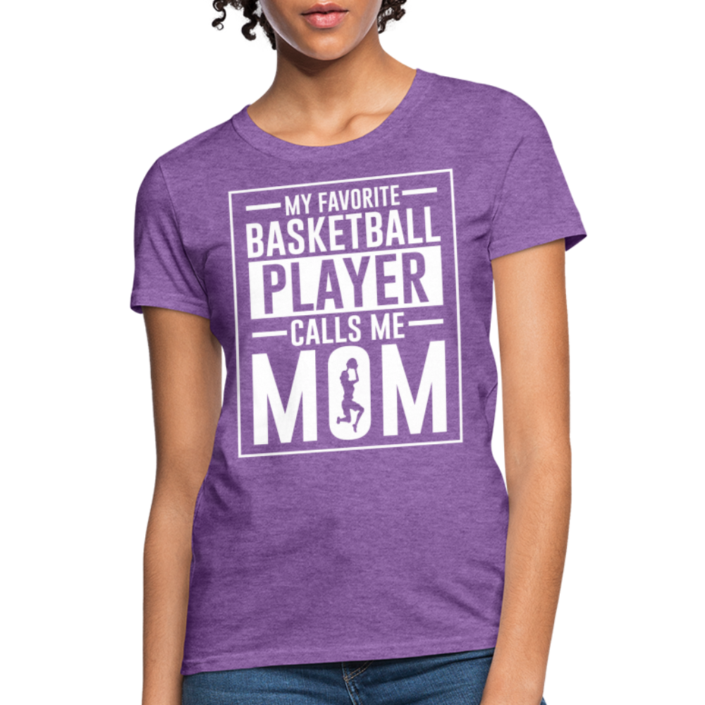 My Favorite Basketball Player Call Me Mom T-Shirt - purple heather