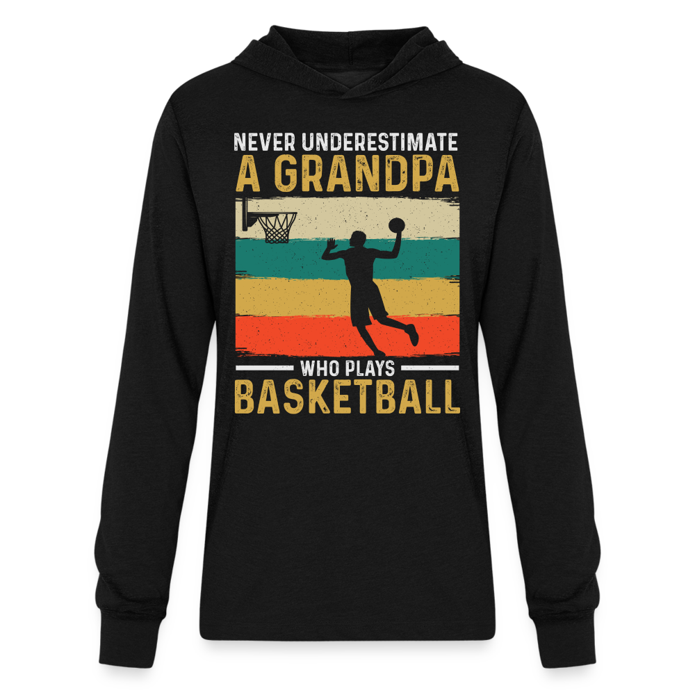Never Underestimate A Grandpa Who Plays Basketball Hoodie Shirt - black