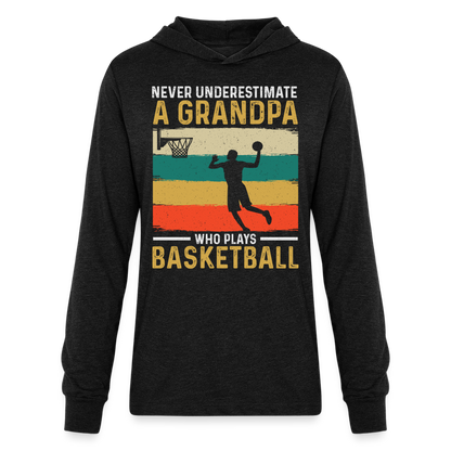 Never Underestimate A Grandpa Who Plays Basketball Hoodie Shirt - heather black