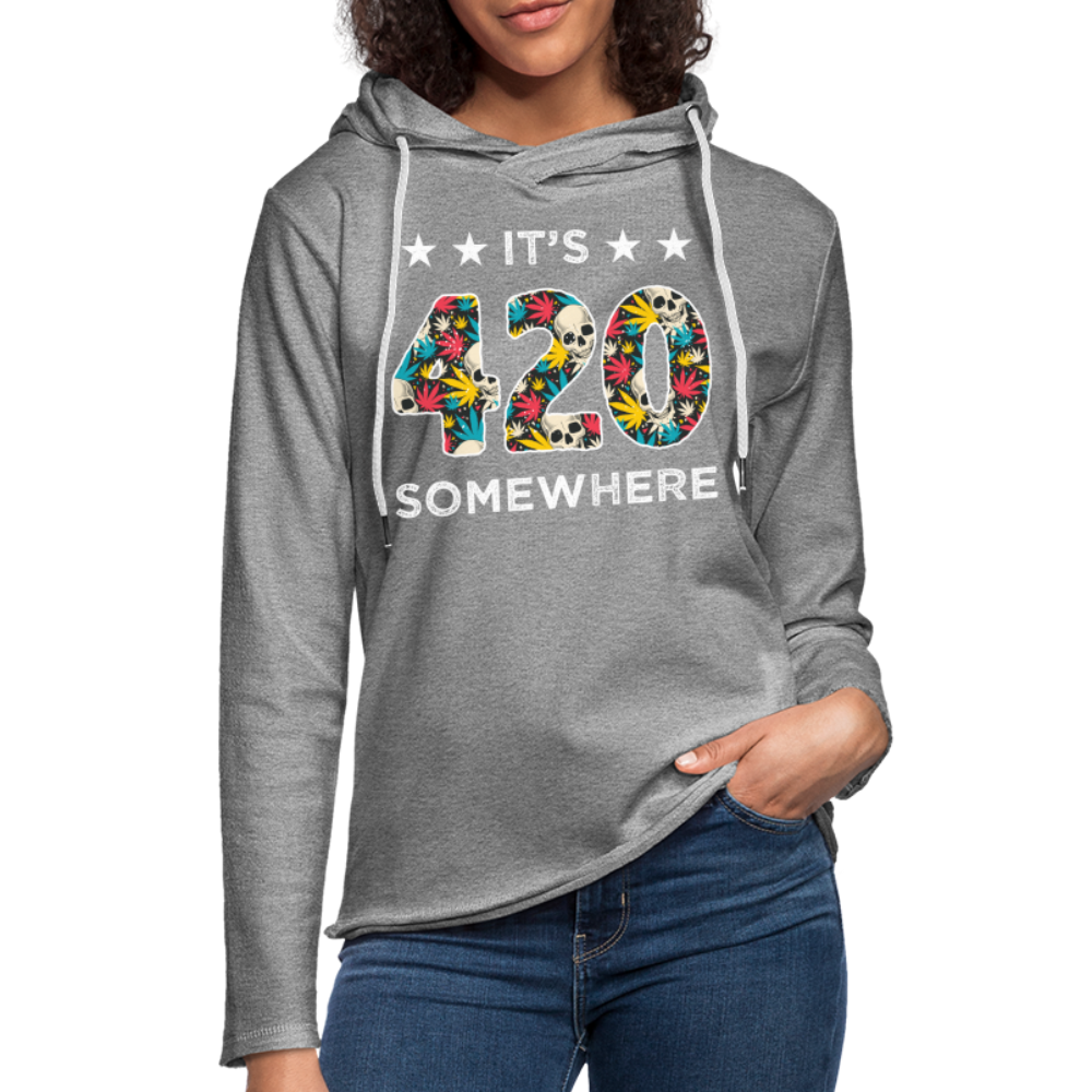 It's 420 Somewhere Lightweight Terry Hoodie - heather gray