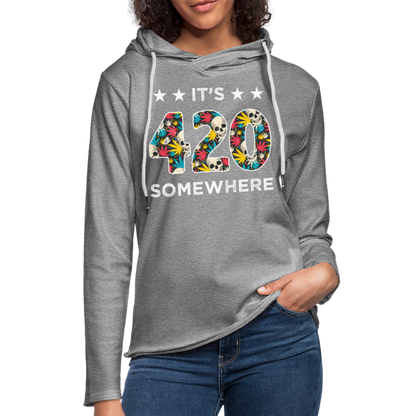 It's 420 Somewhere Lightweight Terry Hoodie - heather gray