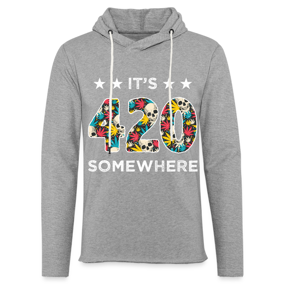 It's 420 Somewhere Lightweight Terry Hoodie - heather gray