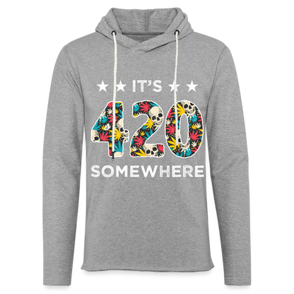 It's 420 Somewhere Lightweight Terry Hoodie - heather gray