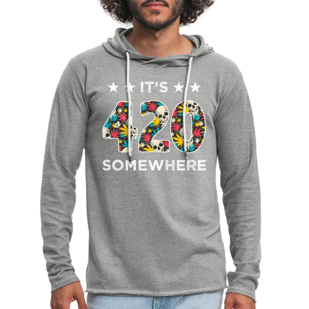 It's 420 Somewhere Lightweight Terry Hoodie - heather gray