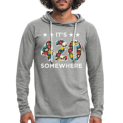 It's 420 Somewhere Lightweight Terry Hoodie - heather gray