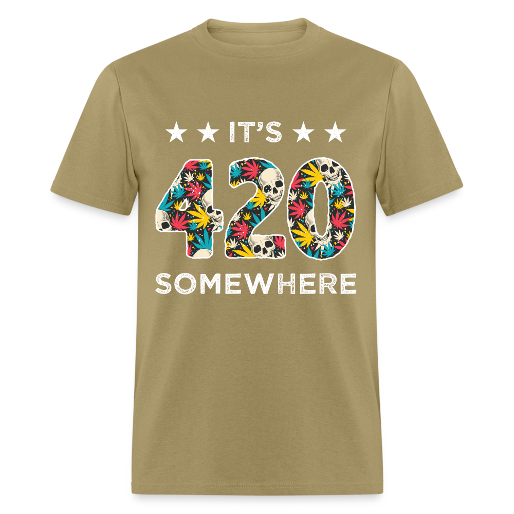 It's 420 Somewhere T-Shirt - khaki
