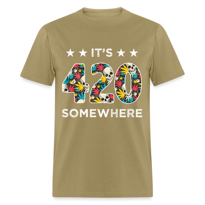 It's 420 Somewhere T-Shirt - khaki