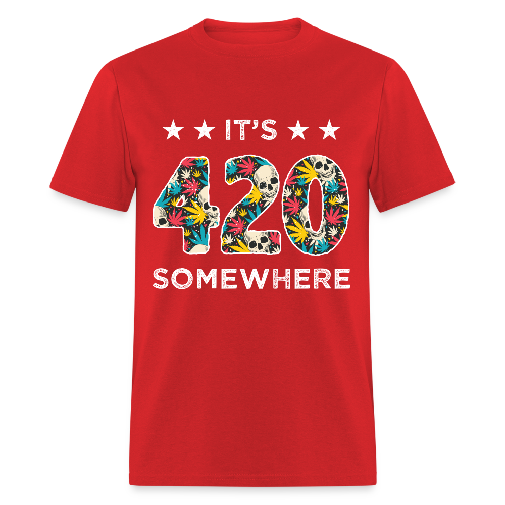 It's 420 Somewhere T-Shirt - red