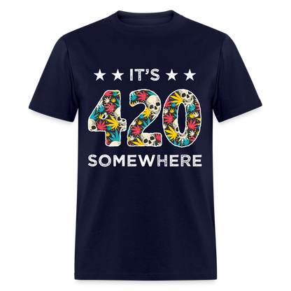 It's 420 Somewhere T-Shirt - navy