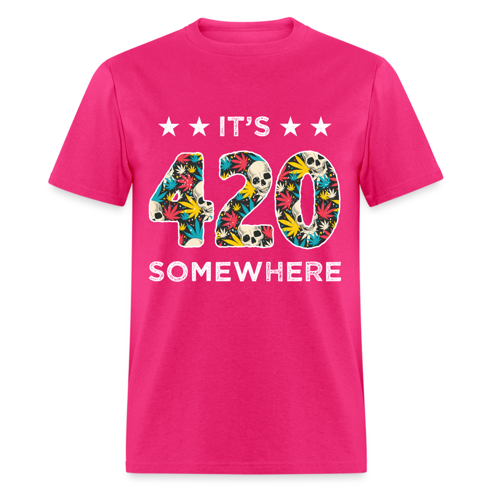 It's 420 Somewhere T-Shirt - fuchsia