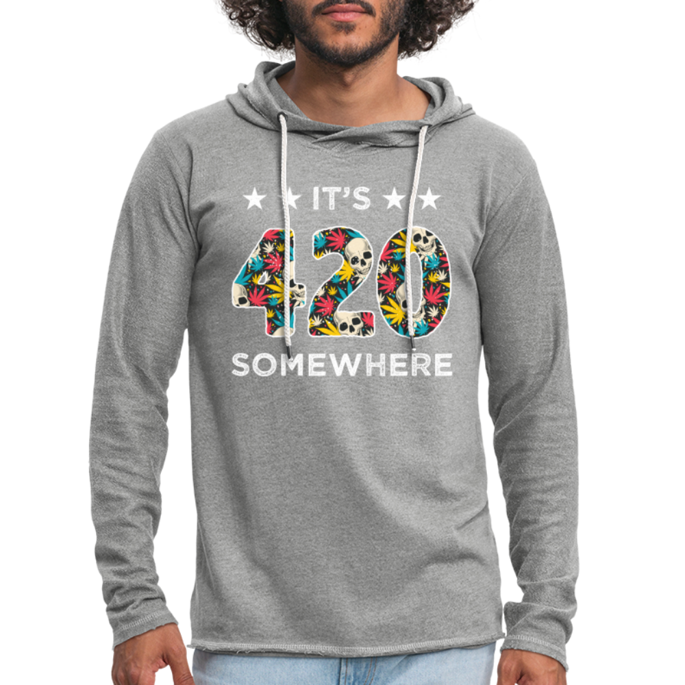 It's 420 Somewhere Lightweight Terry Hoodie - heather gray