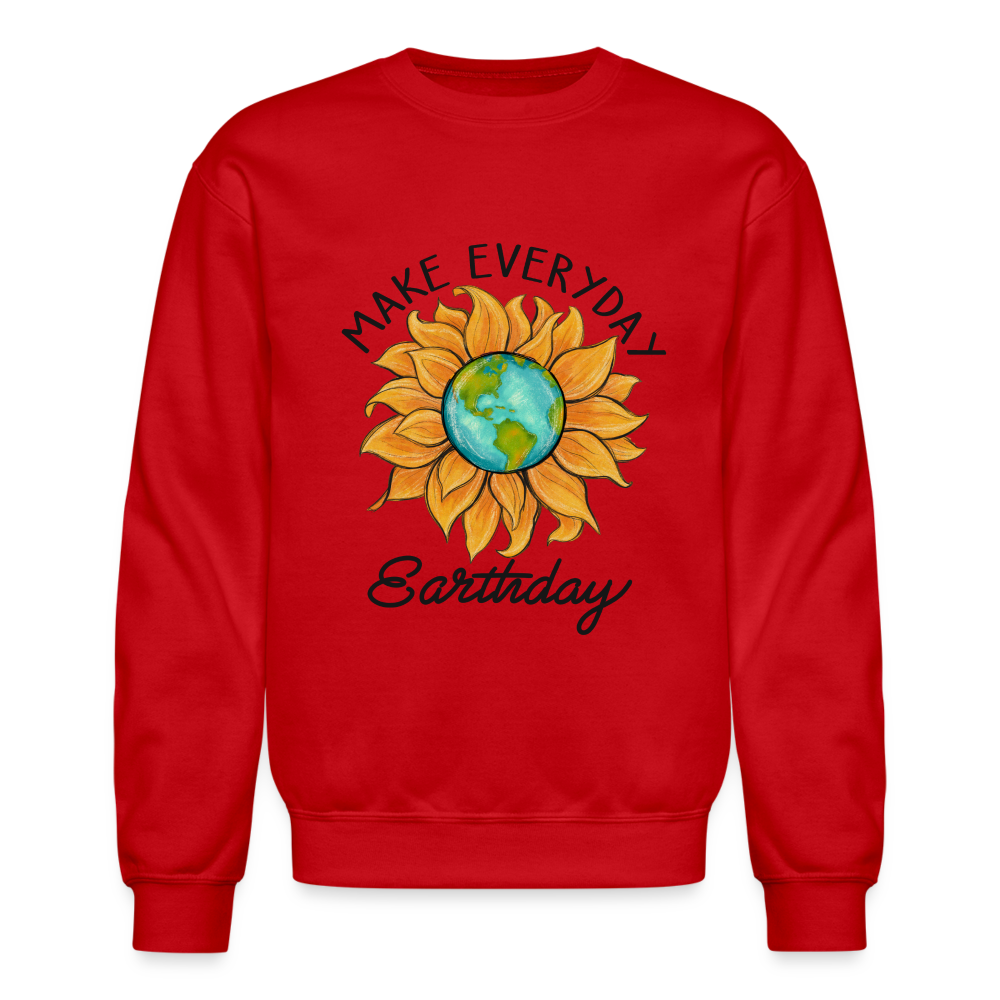 Make Everyday Earth Day Sweatshirt - red