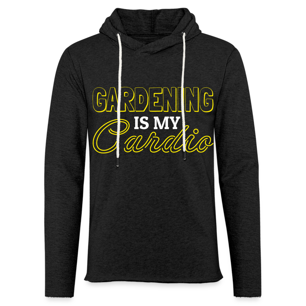 Gardening is my Cardio Lightweight Terry Hoodie - charcoal grey