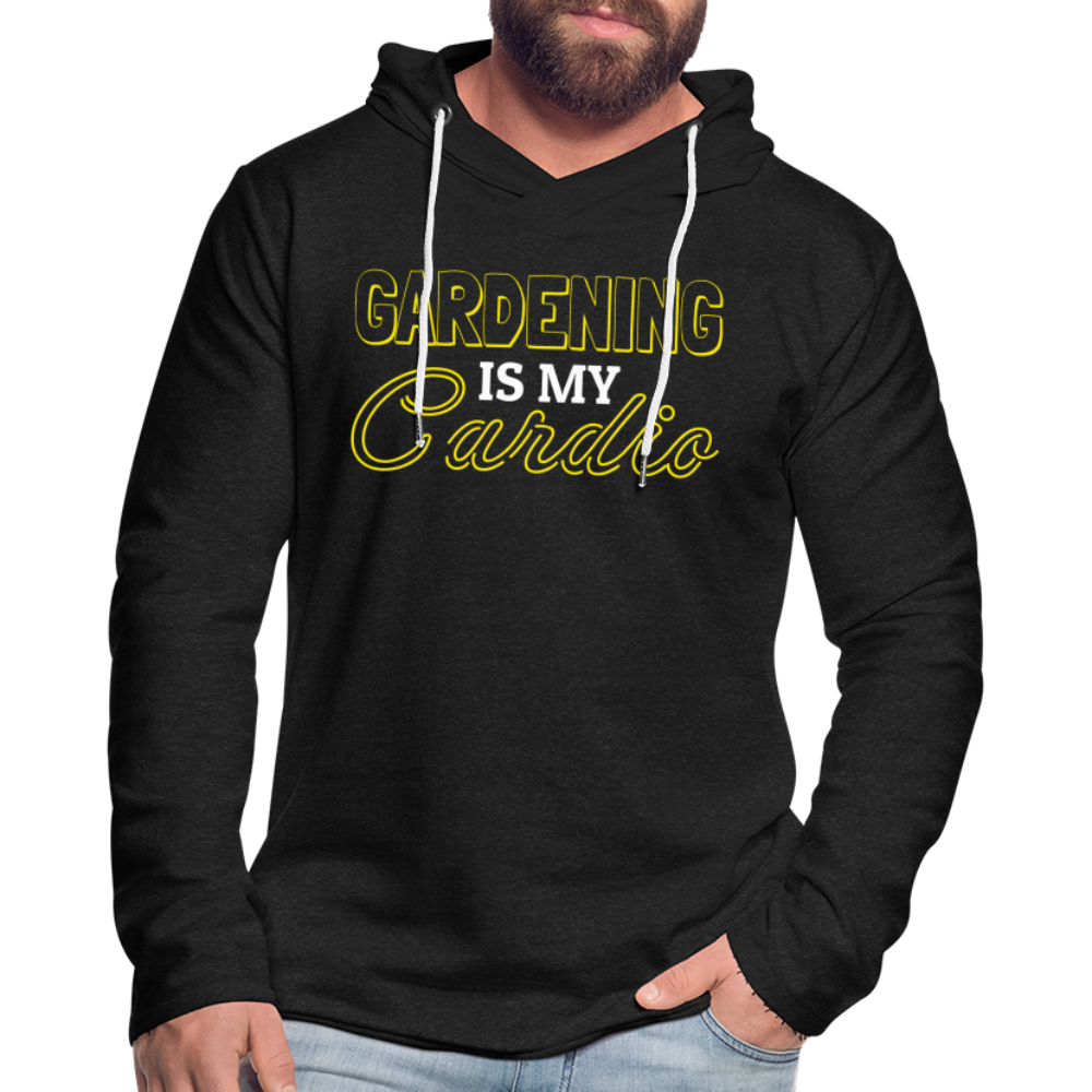 Gardening is my Cardio Lightweight Terry Hoodie - charcoal grey