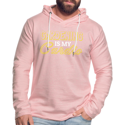 Gardening is my Cardio Lightweight Terry Hoodie - cream heather pink