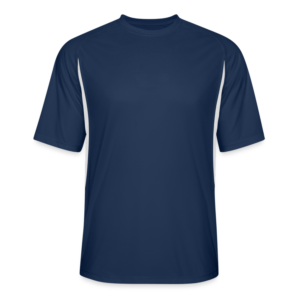 Customize Men’s Cooling Performance Color Blocked Jersey w/ 30+ UPF for UV Protection - navy/white