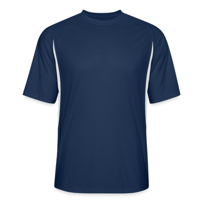 Customize Men’s Cooling Performance Color Blocked Jersey w/ 30+ UPF for UV Protection - navy/white