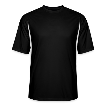 Customize Men’s Cooling Performance Color Blocked Jersey w/ 30+ UPF for UV Protection - black/white