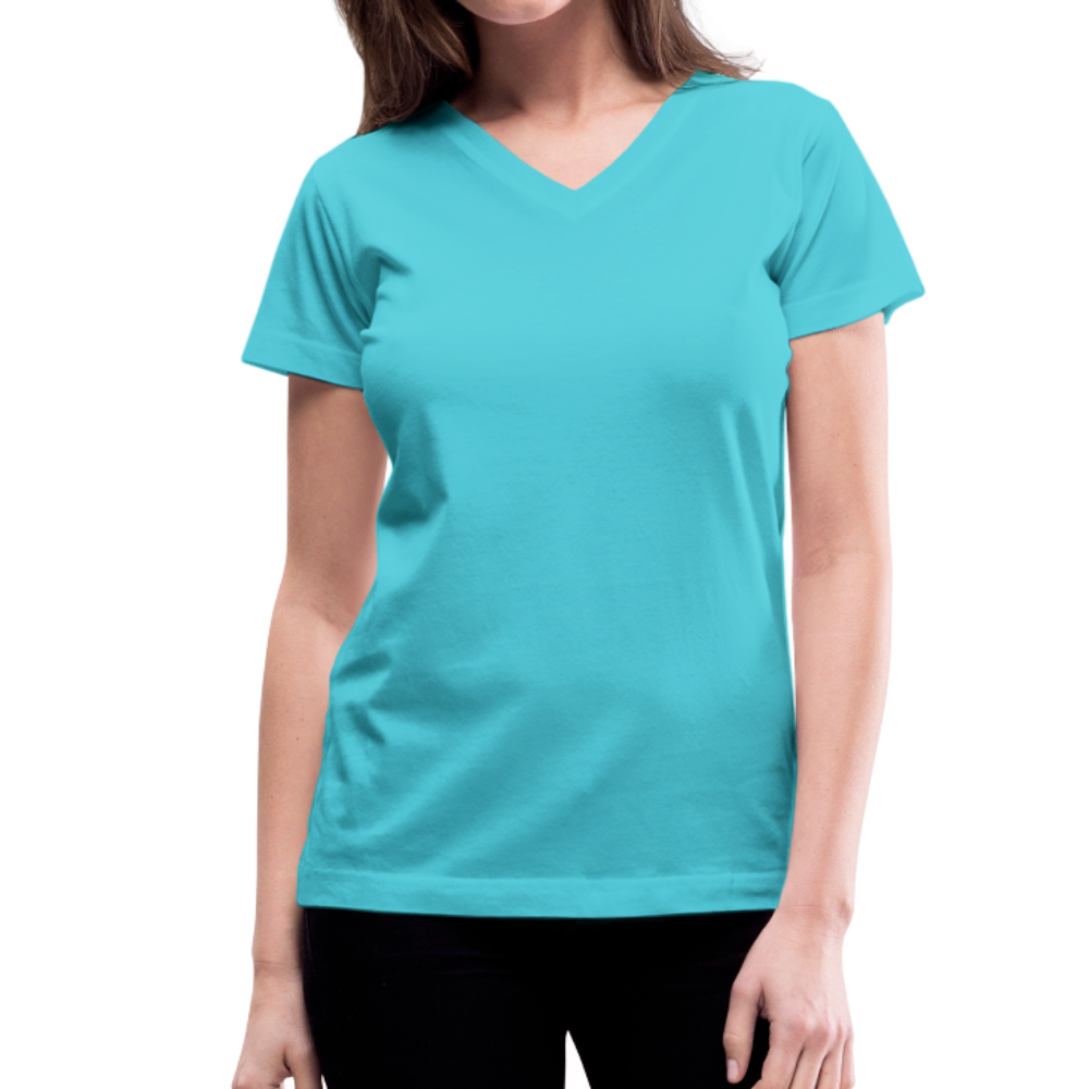 Customize Women's V-Neck T-Shirt | LAT 3507 - aqua
