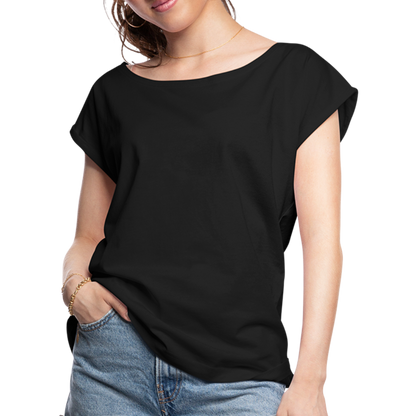 Customize Women's Roll Cuff T-Shirt | Spreadshirt 943 - black