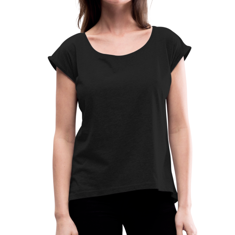 Customize Women's Roll Cuff T-Shirt | Spreadshirt 943 - black