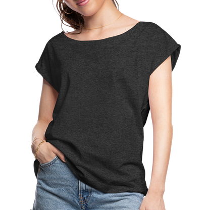 Customize Women's Roll Cuff T-Shirt | Spreadshirt 943 - heather black