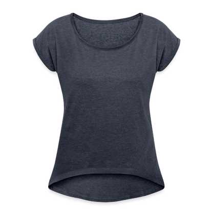 Customize Women's Roll Cuff T-Shirt | Spreadshirt 943 - navy heather