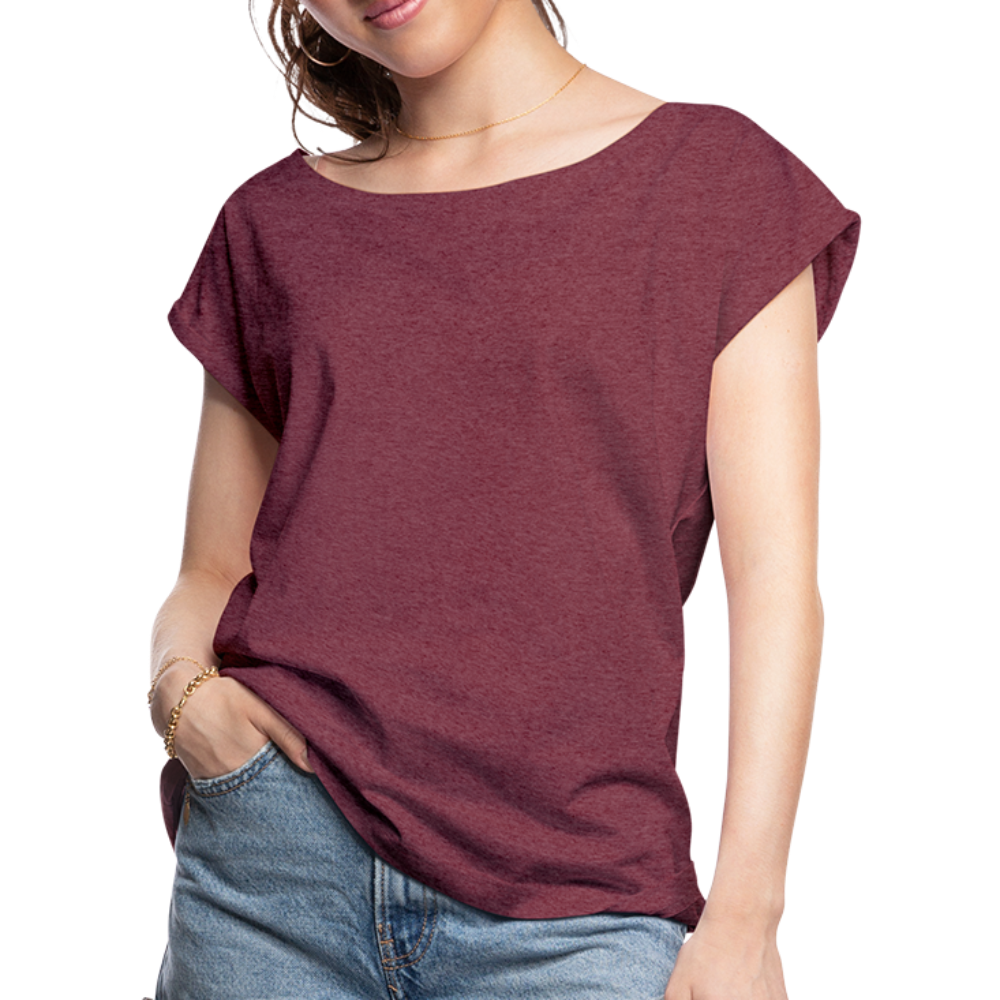 Customize Women's Roll Cuff T-Shirt | Spreadshirt 943 - heather burgundy