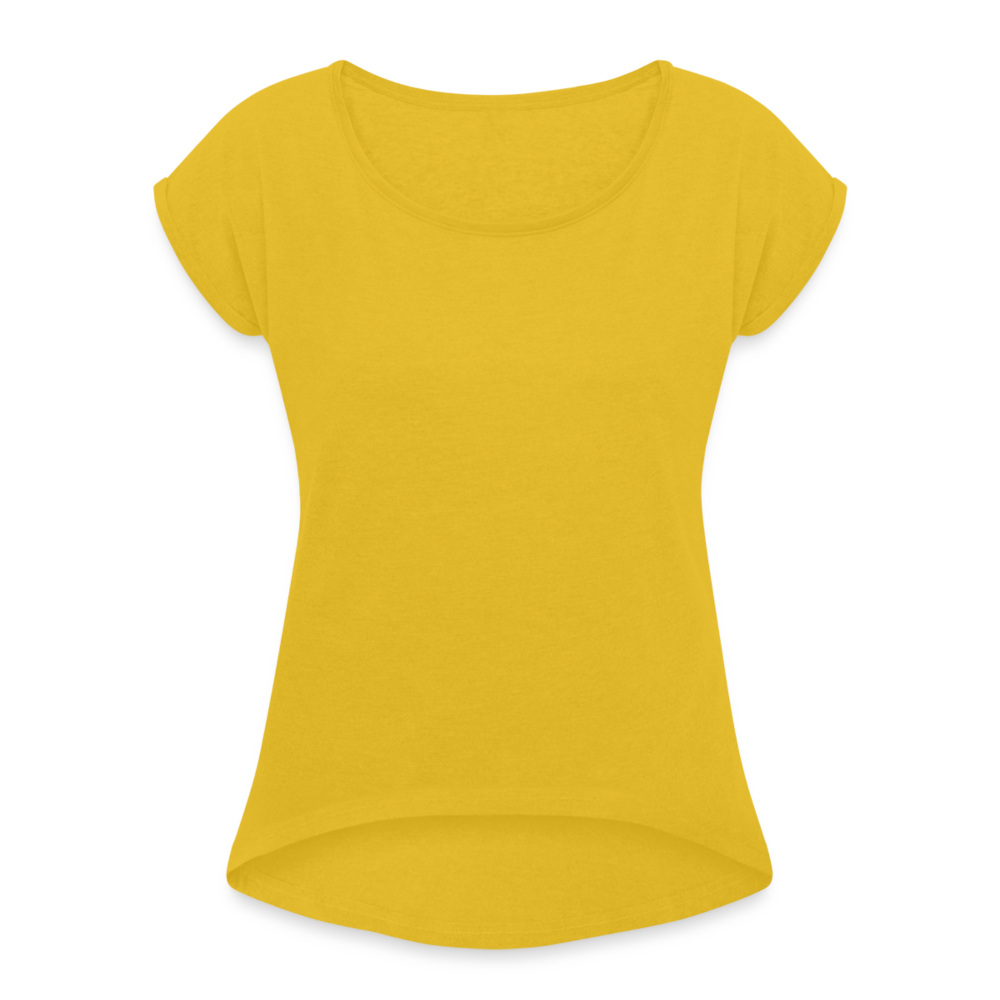 Customize Women's Roll Cuff T-Shirt | Spreadshirt 943 - mustard yellow