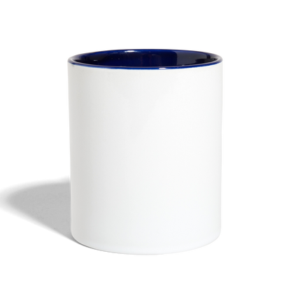 Customize 11oz Contract White Ceramic Mug - white/cobalt blue