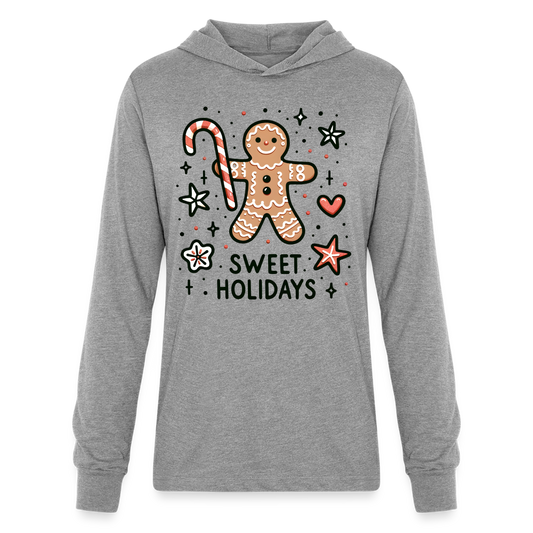 Gingerbread Man Says Sweet Holidays Hoodie Shirt - heather grey
