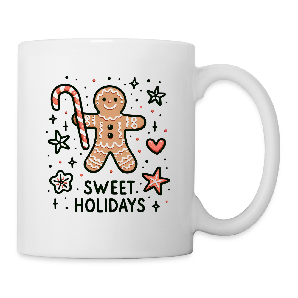 Gingerbread Man Says Sweet Holidays Mug - white