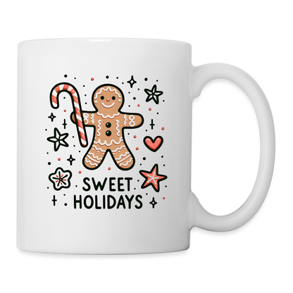 Gingerbread Man Says Sweet Holidays Mug - white