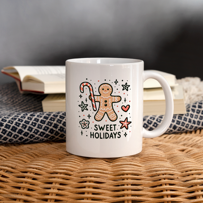 Gingerbread Man Says Sweet Holidays Mug - white