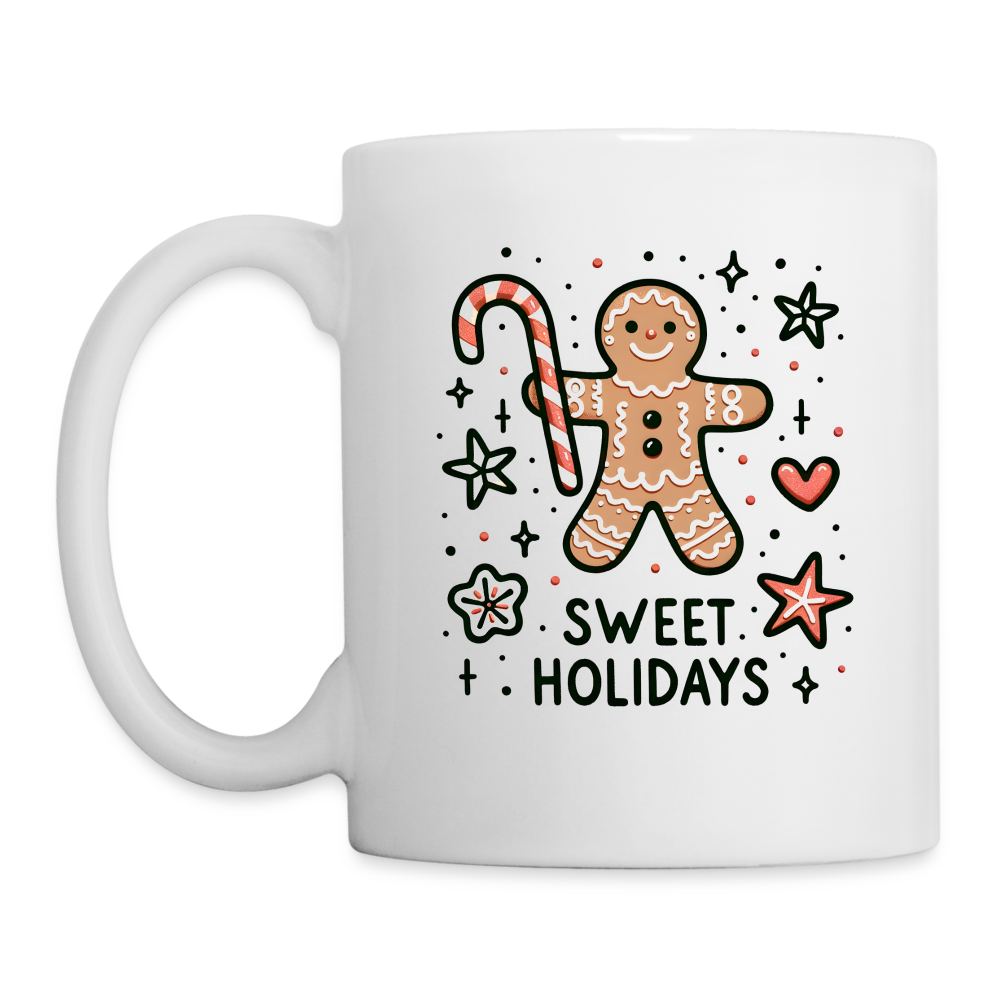 Gingerbread Man Says Sweet Holidays Mug - white