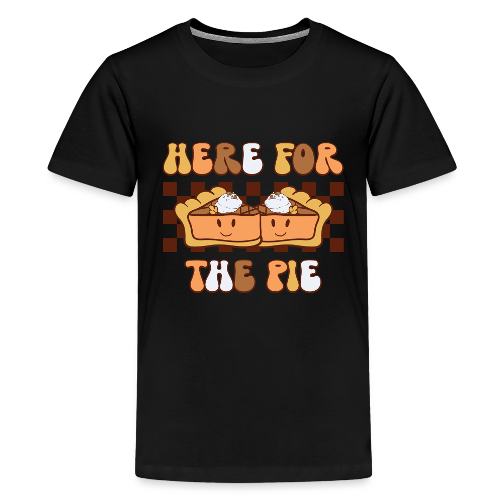 Here For The Pie - Holiday Kids T-Shirt - black