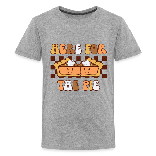 Here For The Pie - Holiday Kids T-Shirt - heather gray