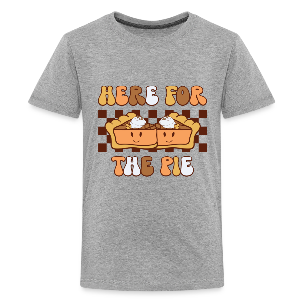 Here For The Pie - Holiday Kids T-Shirt - heather gray