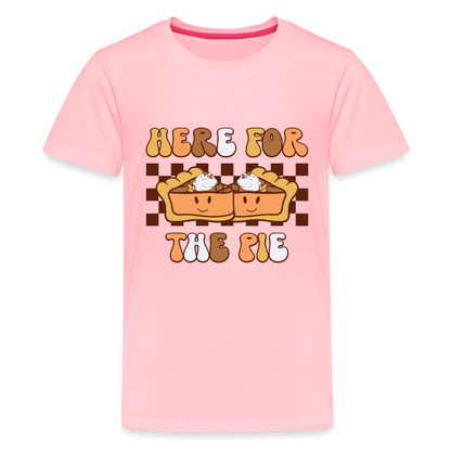 Here For The Pie - Holiday Kids T-Shirt - pink