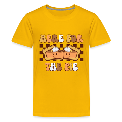 Here For The Pie - Holiday Kids T-Shirt - sun yellow