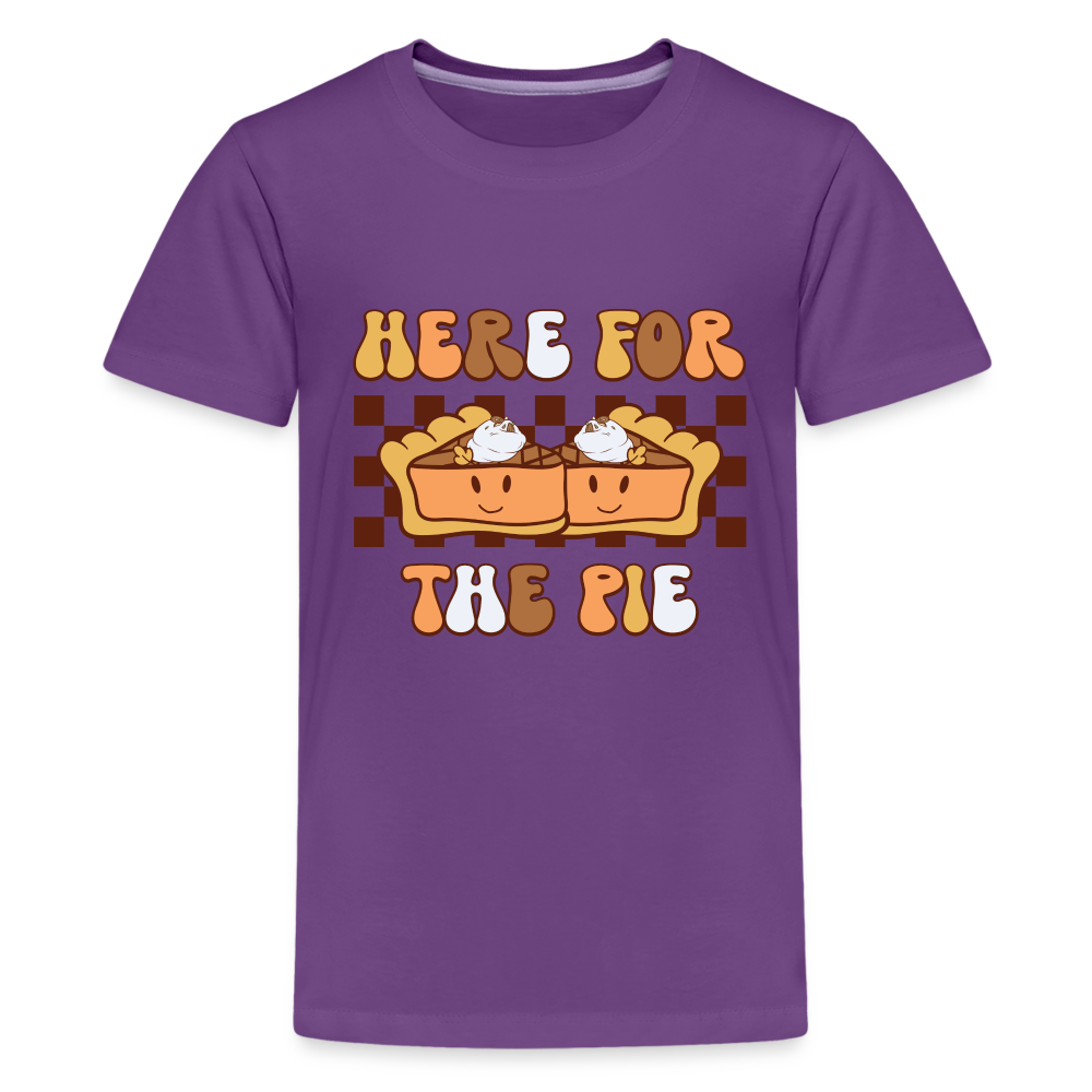 Here For The Pie - Holiday Kids T-Shirt - purple