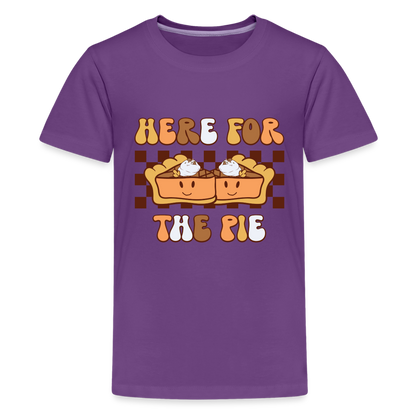 Here For The Pie - Holiday Kids T-Shirt - purple