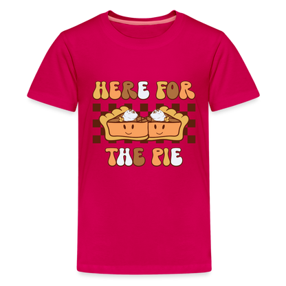 Here For The Pie - Holiday Kids T-Shirt - dark pink