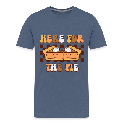 Here For The Pie - Holiday Kids T-Shirt - heather blue